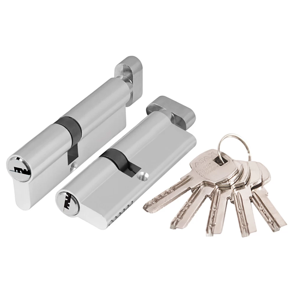 Фото Цилиндровый механизм (AX202/120) AX2002Knob120 (55+10+55) CP хром с вертушкой