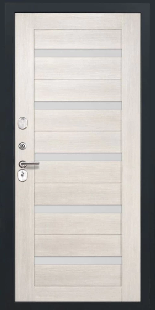 Входная дверь ДвериПРО L-43 СБ-1 (ст. белое, 16мм, беленый дуб) DPRO196850 внутренняя сторона