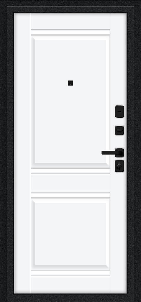 Входная дверь Некст МФ/SBlack Букле черное/White Silk BR6208 внутренняя сторона