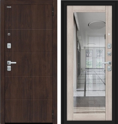 Дверь Браво Флэт/BChrome Almon/Cappuccino Melinga